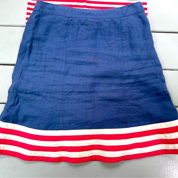 Boden Dresses & Skirts - BODEN Size 8 linen skirt in denim and red and white stripe